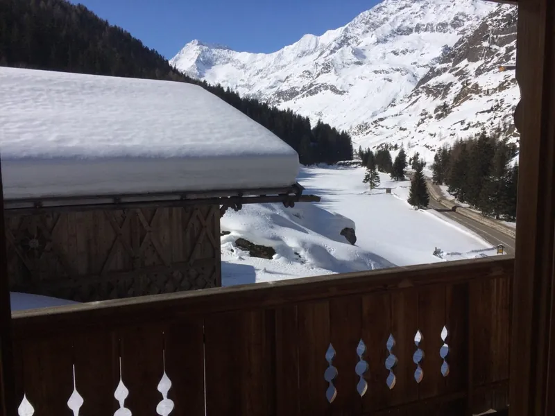Ausblick vom Balkon im Winter