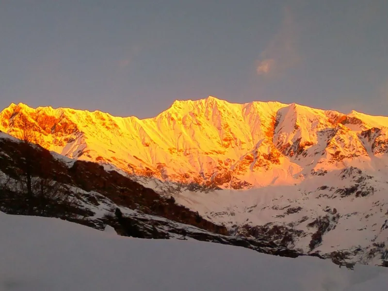 Gipfel im Alpenglühen